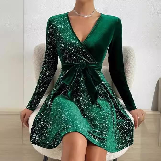 long mini waist dress dress prom with tight neck spring