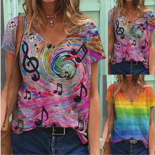 woman streetwear casual clothe floral ladies shirt tees