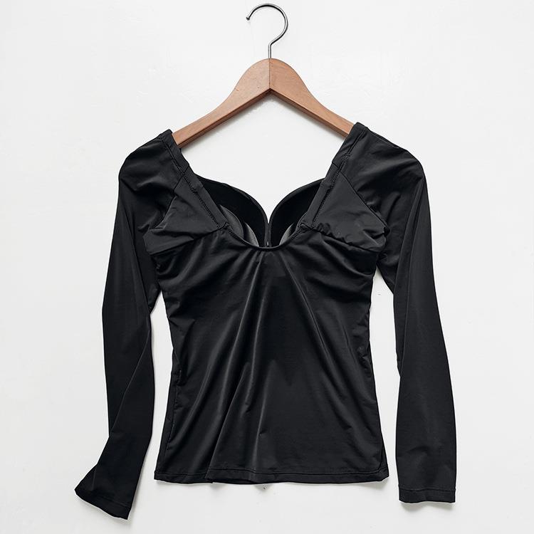 sleeves bra outside with long underwire wearing backlit