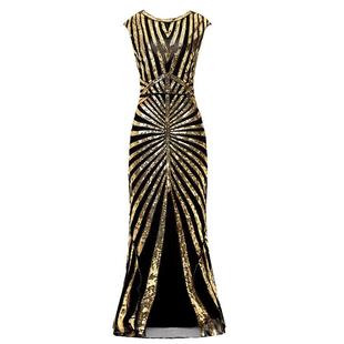 fishtail evening slim dress long party Sequined annual hem