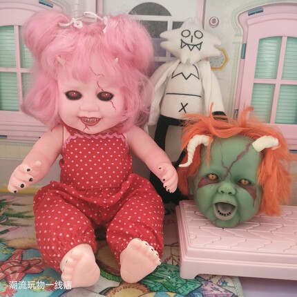潮玩KryptKiddies欧美鬼娃万圣节恶魔娃娃活死人恐怖 老货收藏