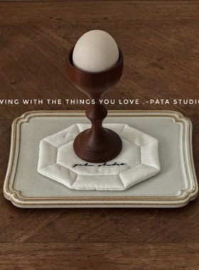 「pata studio」全麻 亚麻 手工 餐具垫  杯垫白色米白色绢花其他