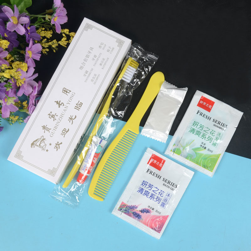 宾馆一次性牙刷牙膏六合一套装