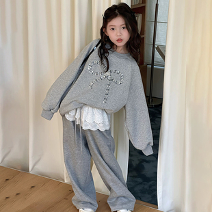 女童套装 2026新款 儿童运动服洋气时髦春季 中大童女孩两件套 春秋款