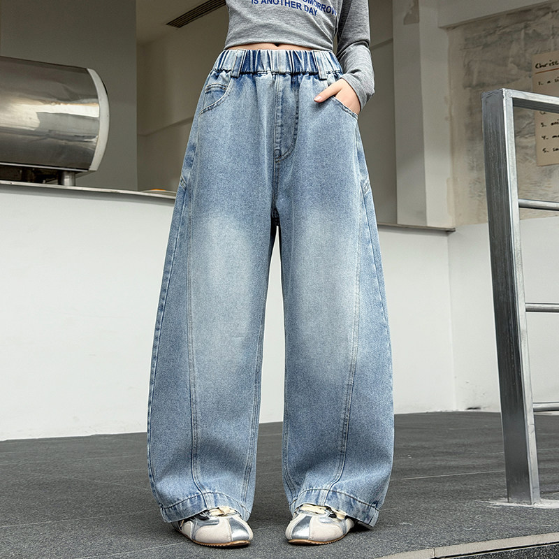 女童裤子春秋款2026新款洋气童装小女孩春装阔腿裤儿童直筒牛仔裤,童装/婴儿装/亲子装,裤子,淘宝优惠券,粉丝福利购,淘宝优惠卷