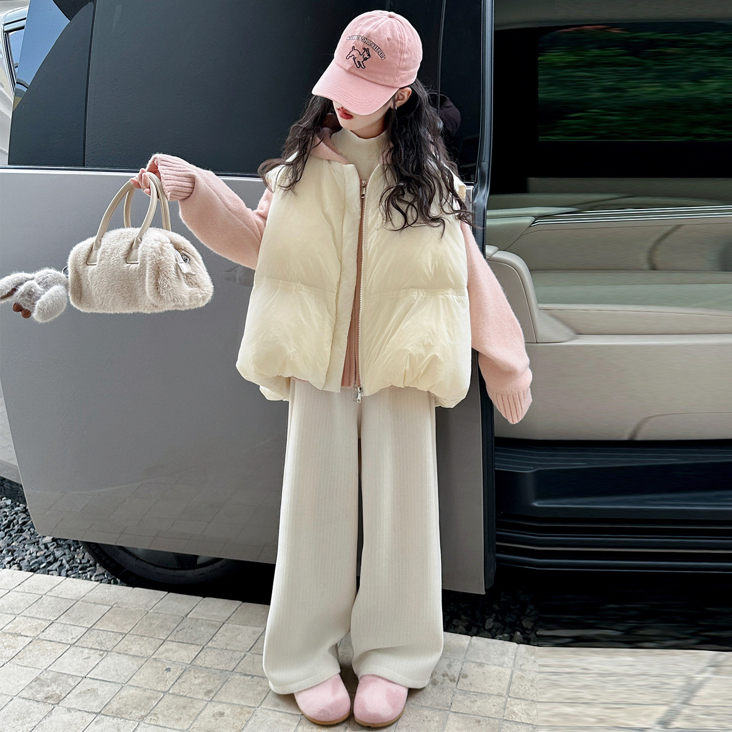 女童套装2025年新款儿童秋冬款加绒加厚韩版毛衣马甲加绒裤三件套,童装/婴儿装/亲子装,套装,淘宝优惠券,粉丝福利购,淘宝优惠卷