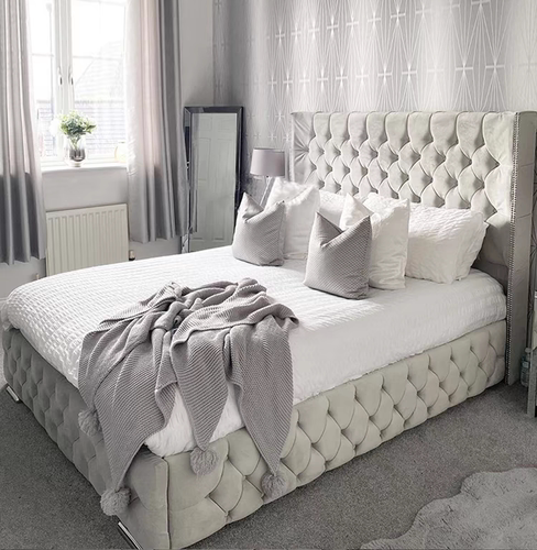 法式现代简约轻奢床意式1米8主卧大床拉扣婚床布艺网红高端定制