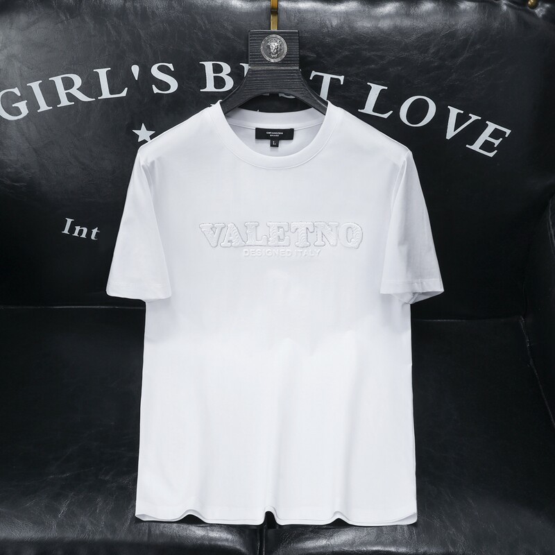 2024夏装新款丝光棉男士短袖t恤南瓜高品质欧货25055P80沙发白,男装T恤,钱塘6009(原3017)