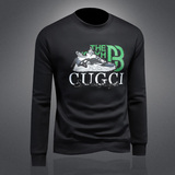 2025镂空四季款纯棉男士圆领潮流刺绣时尚卫衣QT6009-9917-P125，男装卫衣，钱塘6009(原3017)