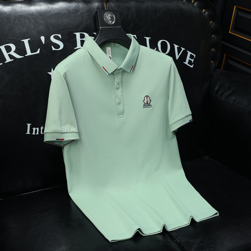 欧货高品质珠地棉2023夏季新款男士短袖POLO衫9963-P75黑沙发,男装Polo衫,钱塘6009(原3017)