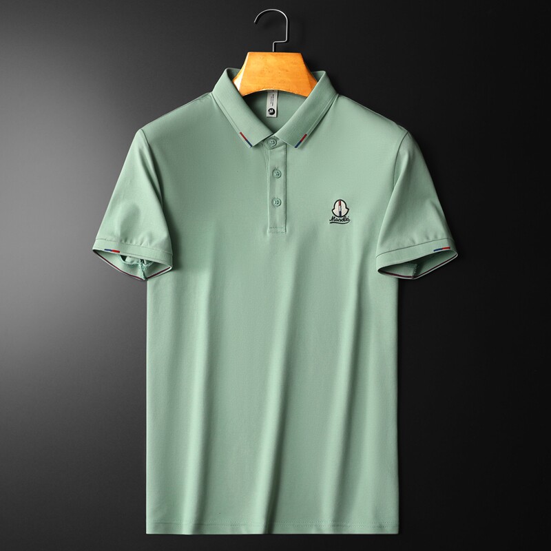 欧货高品质珠地棉2023夏季新款男士短袖POLO衫9963-P75黑平铺,男装Polo衫,钱塘6009(原3017)