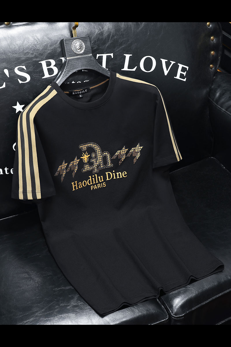 2024夏装新款丝光棉男士短袖t恤百搭高品质欧货8851-P75沙发黑,男装T恤,钱塘6009(原3017)