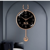 康巴丝欧式 挂墙挂表静音客厅时钟石英钟家用 钟表创意挂钟摇摆时尚