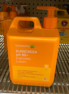 澳洲woolworths防晒霜1L装大桶瓶spf50+ everyday全身身体防晒黑