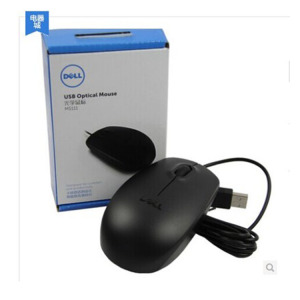 彩色盒装 戴尔鼠标Dell MS111-P笔记本 USB光电有线鼠标 换新联保