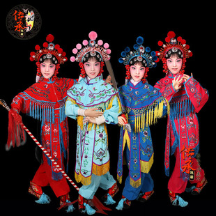 戏剧戏曲服装儿童舞台演出刀马旦 武旦女兵衣杨门女将小孩子花旦