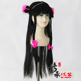 戏剧戏曲古装京剧头饰书童头套哪吒头套假发善财童子假发娃娃发