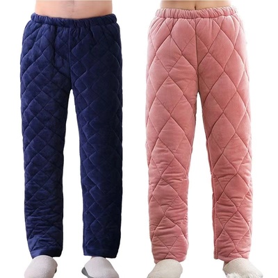 老人加厚保暖睡裤女冬珊瑚绒夹棉