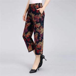 老太太居家女裤 女纯棉绸5060岁奶奶九分长裤 可外穿 八分裤 老人夏装