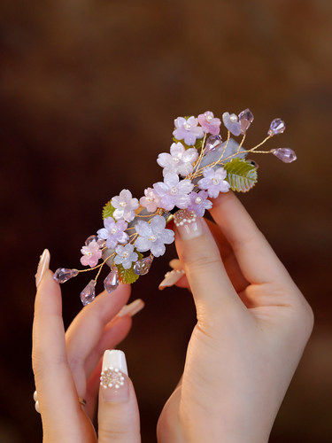 陌上芊弹簧夹森系甜美气质婉约