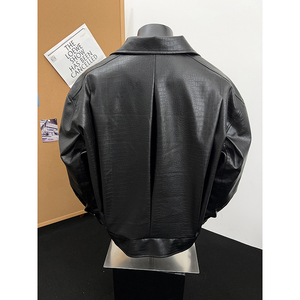 秋季新款翻领皮夹克休闲时尚炸街宽松潮流百搭男1401-JK2506-P90图片