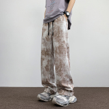 夏季新款水墨画图案潮流休闲宽松速干长裤1401-K118-P35控58，男装休闲裤，星座1401