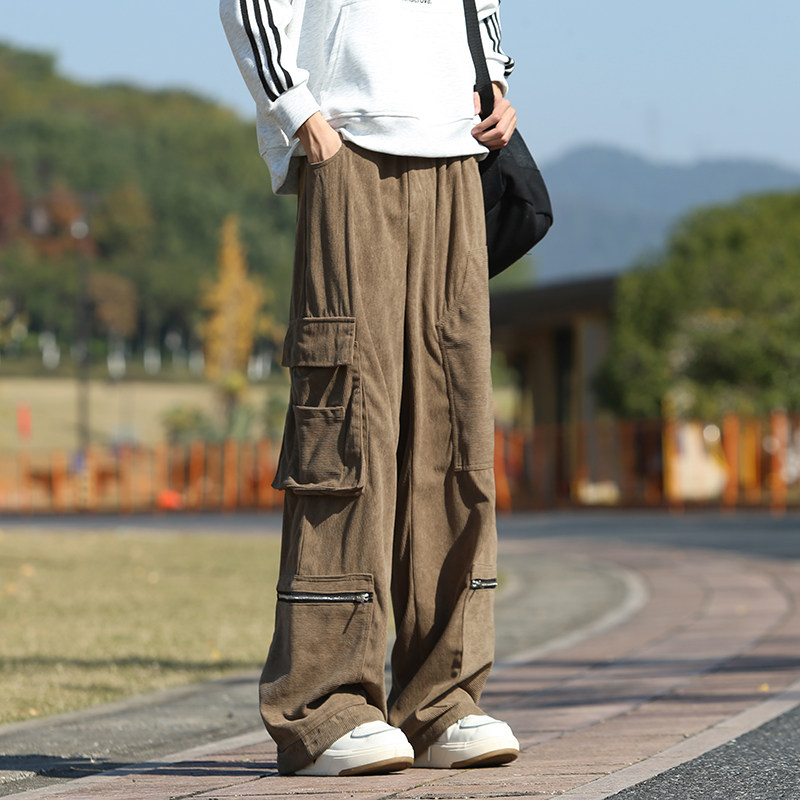 25年春季新款灯芯绒高街潮款直筒宽松休闲裤1401-K086-P50控78,男装休闲裤,星座1401