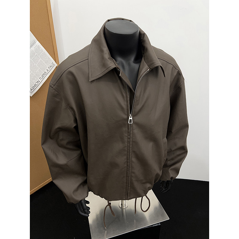春季翻领皮夹克情侣休闲时尚炸街宽松潮流百搭男1401-JK2503-P80,男装夹克,星座1401