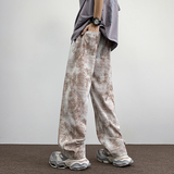 夏季新款水墨画图案潮流休闲宽松速干长裤1401-K118-P35控58，男装休闲裤，星座1401