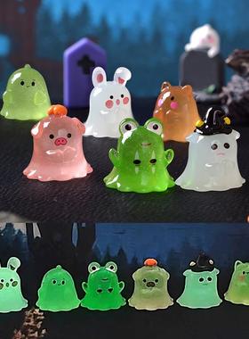 万圣节跨境可爱幽灵动物夜光款微景观园艺小摆件汽车中控装饰配件
