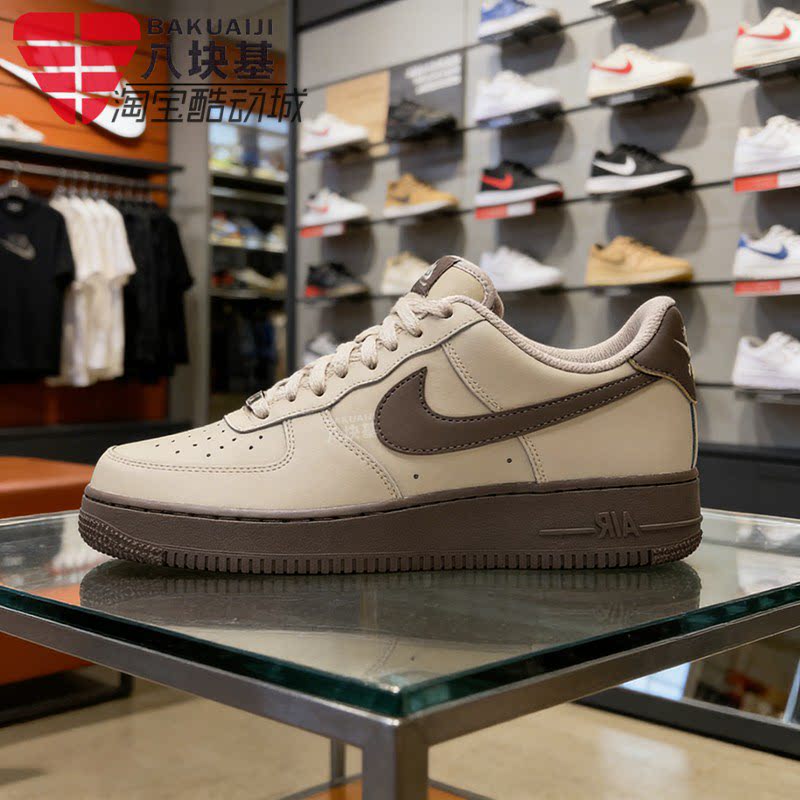 Nike耐克男鞋2026夏季AF1空军一号卡其棕复古低帮板鞋 FJ4146-201