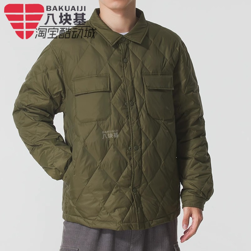 PUMA彪马羽绒服男装2025冬季款衬衫式保暖运动翻领外套 635761-81