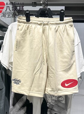 Nike耐克男裤2026夏季小勾印花刺绣针织休闲短裤五分裤IF0706-229