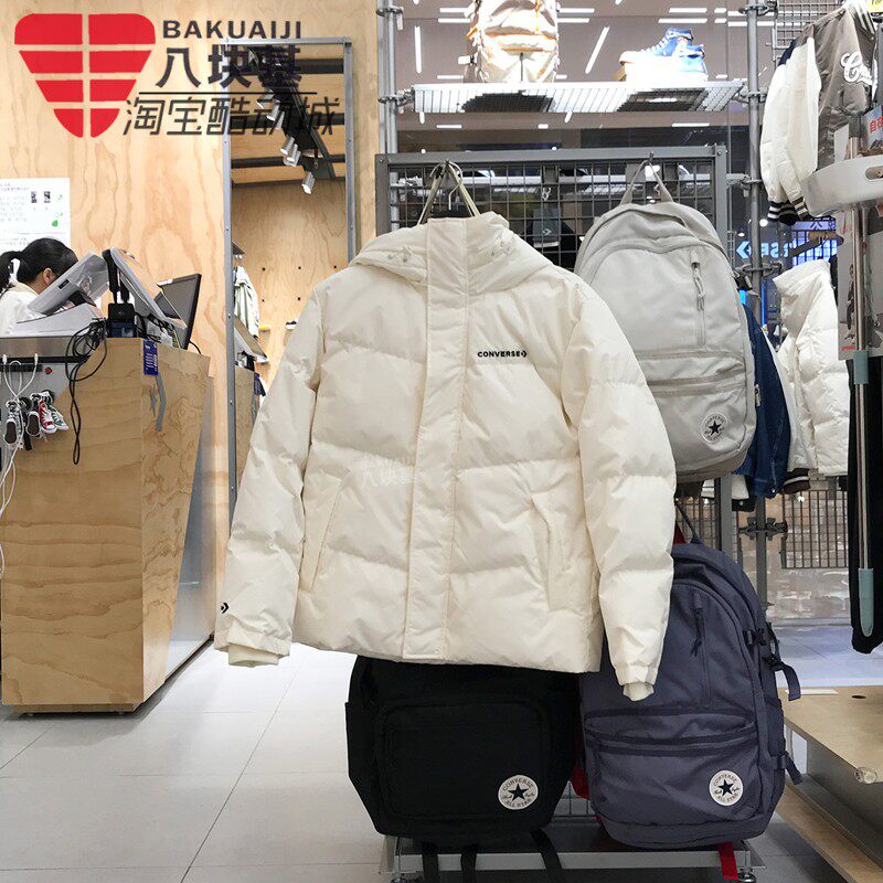 CONVERSE匡威2024冬男子简约舒适休闲连帽保暖羽绒服10026919-A01