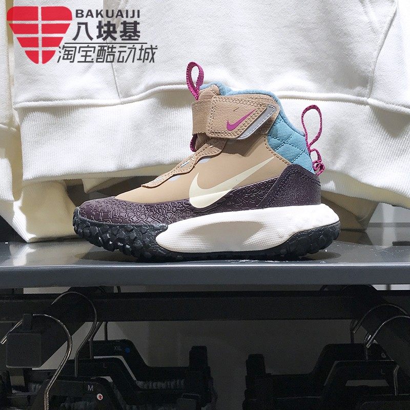 耐克幼童鞋2024冬季款魔术贴加绒保暖男童女童高帮靴子FV4174-200