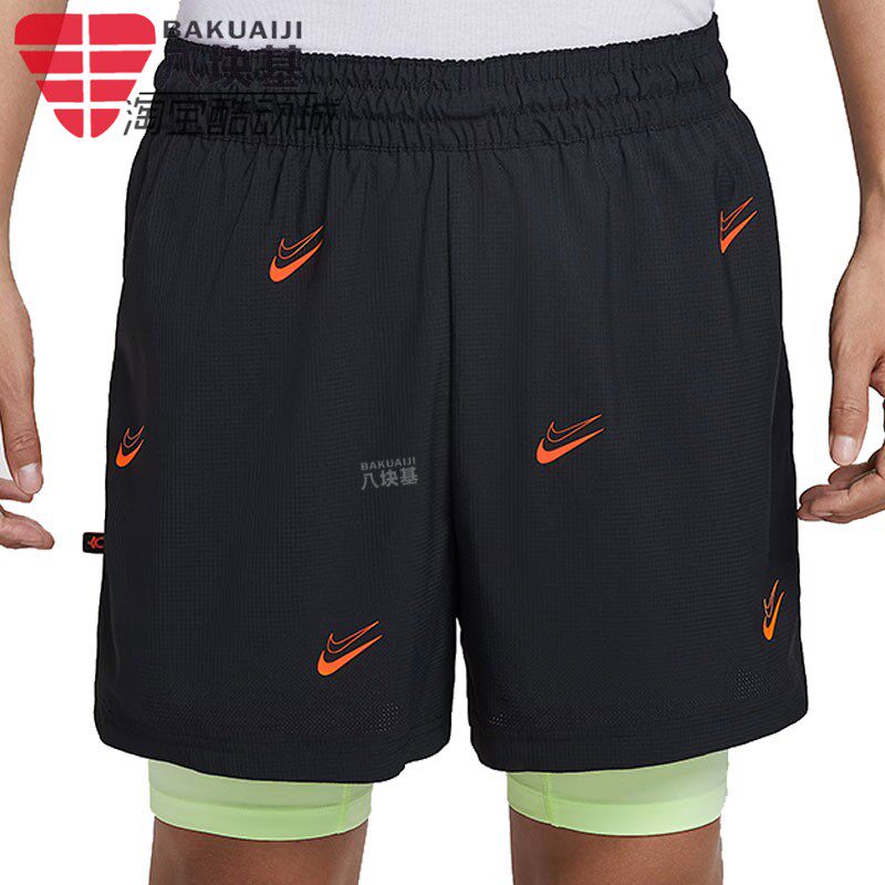 Nike耐克短裤男2025夏季满印钩子二合一速干透气五分裤HJ4216-011