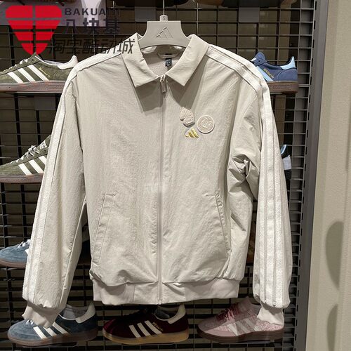 阿迪达斯男新年加绒宽松夹克外套