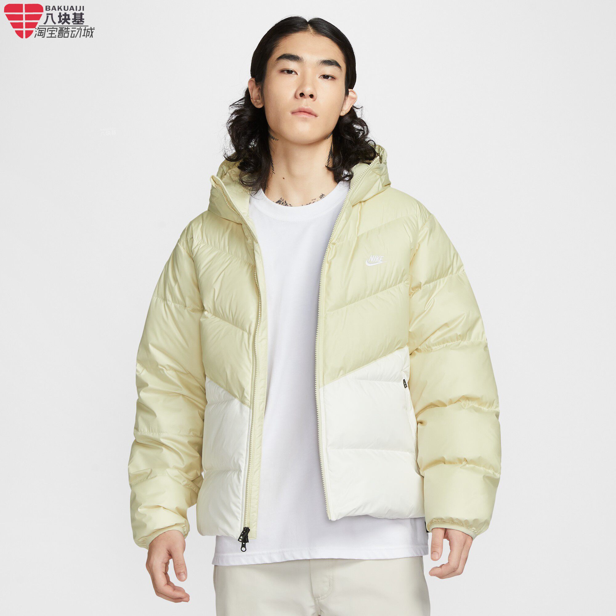 耐克外套男装25冬款拼色户外抗寒保暖风行者连帽羽绒服HQ7791-245