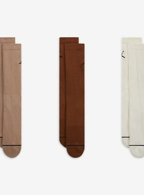 NIKE耐克乔丹男女袜2023冬款三双装AJ篮球透气高筒袜子DX9632-909