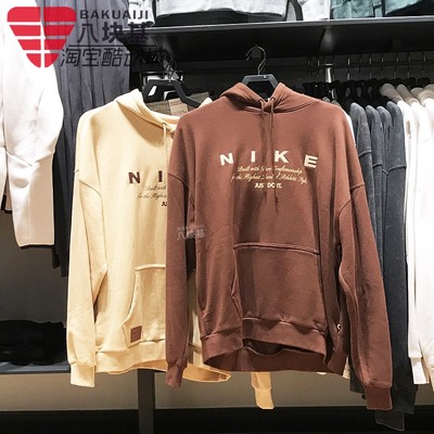 印花针织保暖连帽卫衣套头衫耐克