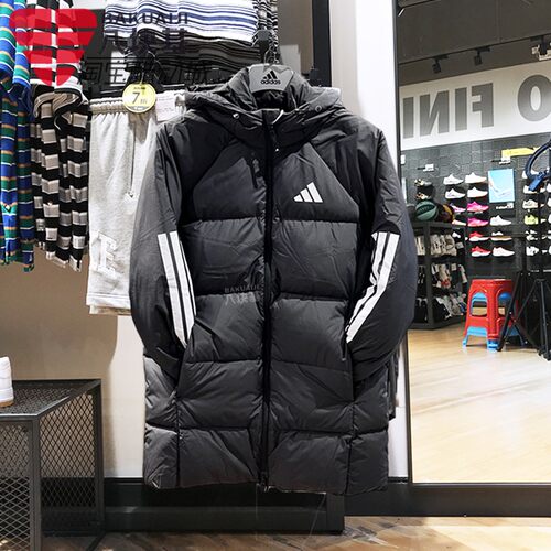 棉羽加厚连帽羽绒服阿迪达斯