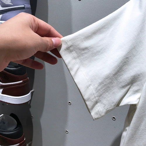 Nike, летняя трендовая футболка с коротким рукавом, с вышивкой, принт