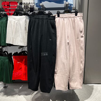 Nike耐克女裤2025冬季摇粒绒抓绒保暖宽松休闲直筒长裤HV3708-010