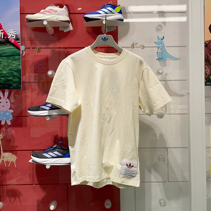 阿迪达斯三叶草男装2025春款纯色宽松舒适柔软休闲短袖T恤 JX2617