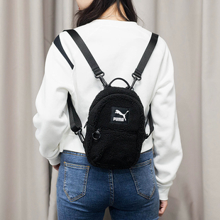 PUMA彪马女包冬季款羊羔绒迷你学生小背包休闲双肩背包 078190-01