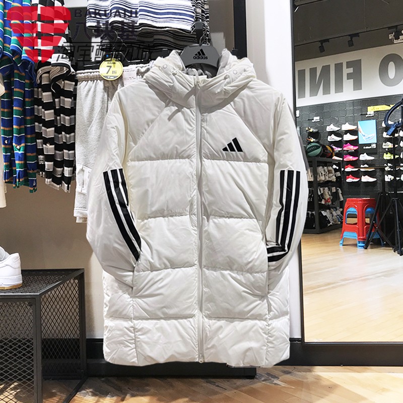 阿迪达斯外套女2024冬季防风保暖中长款连帽休闲运动羽绒服JG3856运动服/休闲服装运动羽绒服原图主图