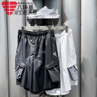 阿迪达斯男款2025秋款梭织宽松大口袋运动休闲短裤 KF0672 KF0674