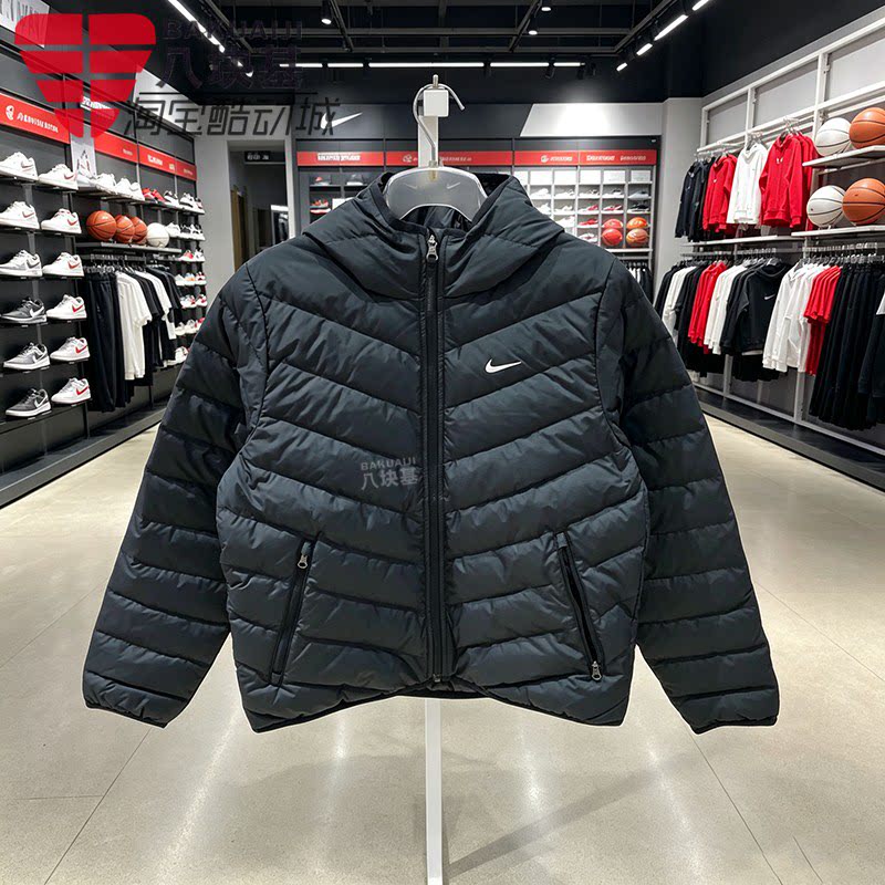 Nike耐克女装2026冬季鸭绒轻盈防风保暖连帽排骨羽绒服IF5884-010