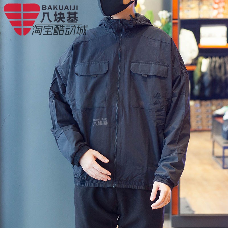 潮流运动工装加绒防风服连帽夹克