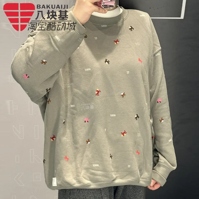 耐克女装马年涂鸦印花卫衣套头衫